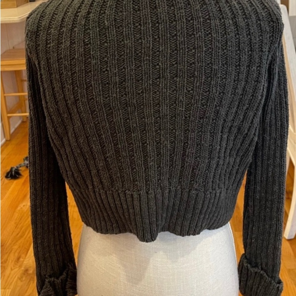 [Free People] dark green crop turtle neck sweater